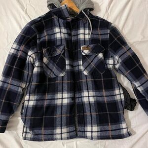 Flannel and sweatshirt combo